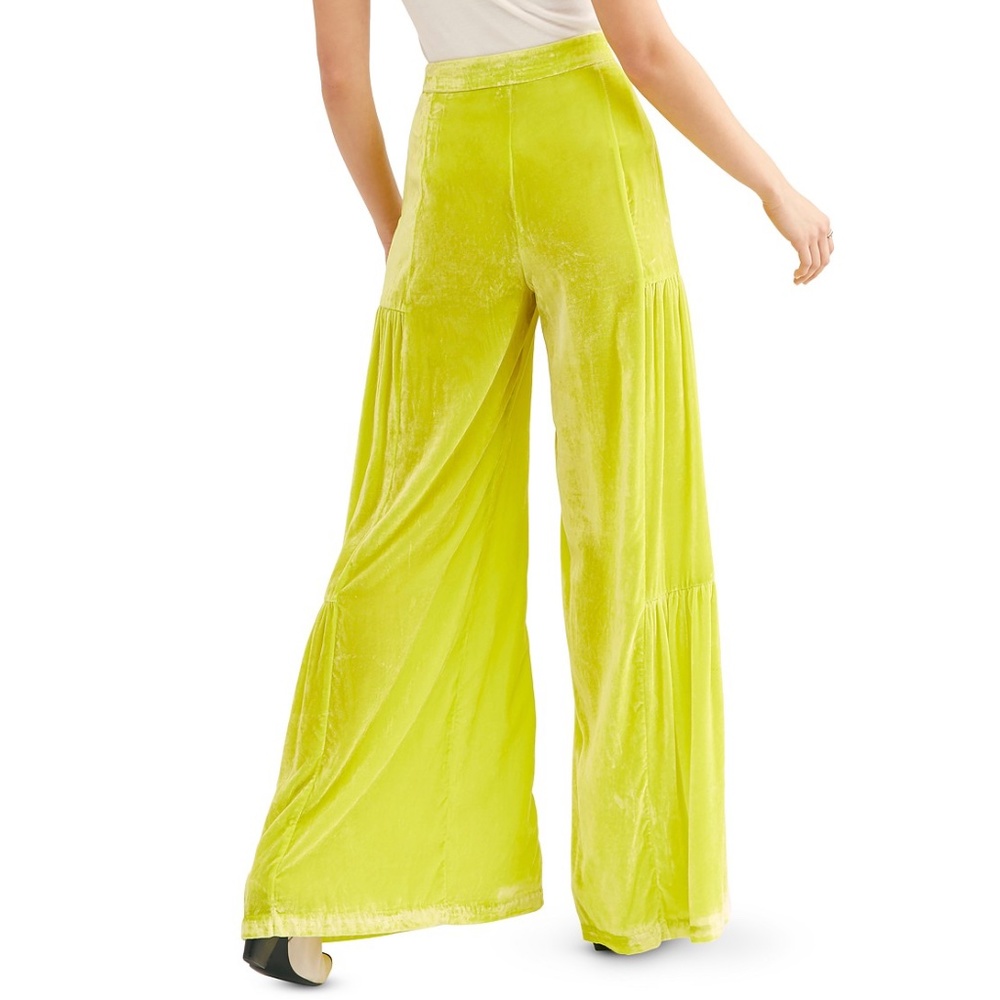 Free People Say La Vie Wide Leg Velvet Pants - Picture 3 of 4